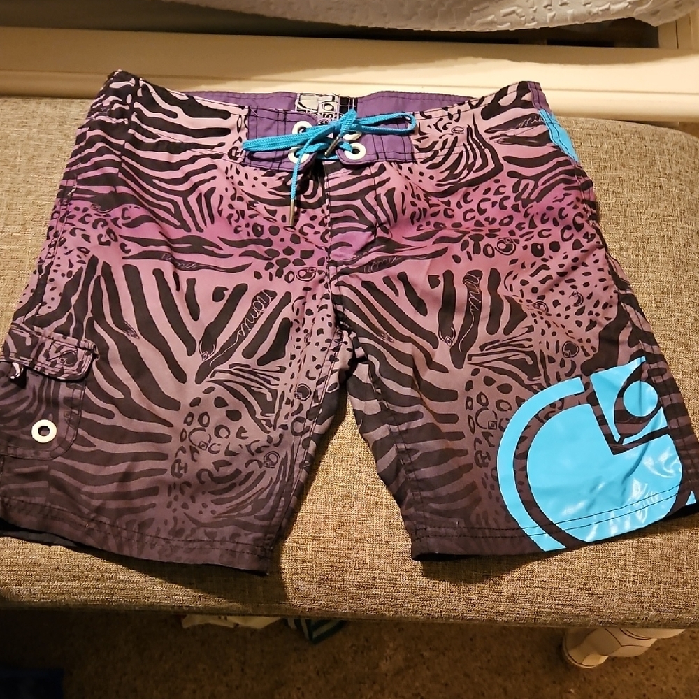 Nomi Purple and Blue Women's Bermudas
